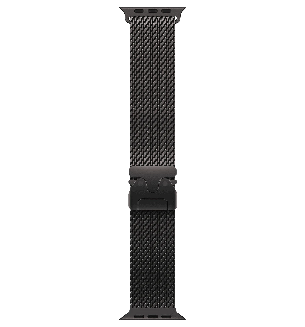 Apple Watch Ultra 3 GPS + Cellular 49mm Black Titanium Case with Black Titanium Milanese Loop - Small (MF1N4)